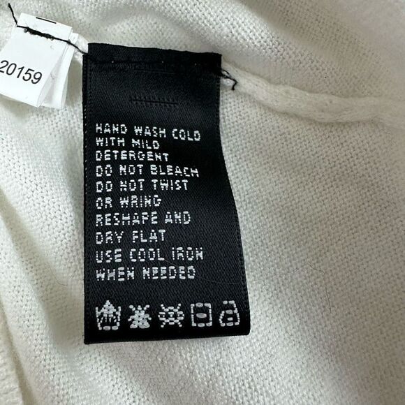 August‎ Silk Women's Size S Button Up Cardigan Ivory With Black Lace Inset - Picture 5 of 9